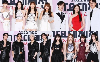 artists-pose-for-the-photo-wall-at-the-2022-mbc-music-festival