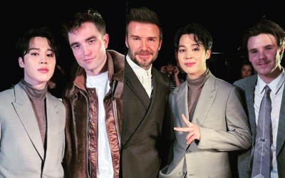 BTS’s Jimin Hangs Out With Robert Pattinson, David Beckham, And More At Paris Fashion Week