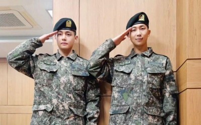 BTS’s V And RM Look Dashing In Uniform In Recent Update From Military