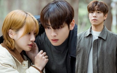 Cha Eun Woo And Park Gyu Young Run Away From Lee Hyun Woo In The Mountains In “A Good Day To Be A Dog”