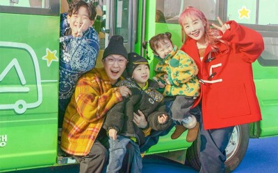 HaHa, Byul, And Their Children Board The Bus For A Family Trip In New Variety Show Posters