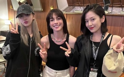 IVE’s Liz And An Yu Jin Snap Photo With Anne Hathaway In Atlanta