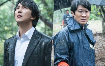 Kim Nam Gil And Jin Sun Kyu Desperately Search For Clues In The Pouring Rain In “Through The Darkness”