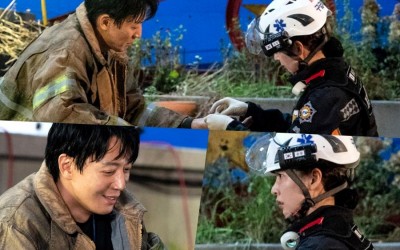 Kim Rae Won Smiles At Gong Seung Yeon Who Treats His Wounds In “The First Responders 2”