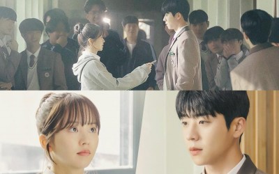 kim-so-hyun-and-chae-jong-hyeop-are-high-school-students-in-love-in-nostalgic-serendipitys-embrace-poster