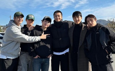 MONSTA X And “CEO-dol Mart” Cast Send Off Hyungwon As He Enlists In The Military