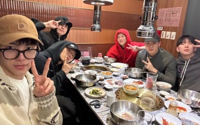 MONSTA X Shares Photos Of Full Group, Including Shownu, Grabbing A Meal Before Minhyuk’s Enlistment Tomorrow