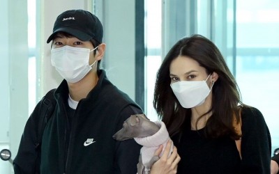 Song Joong Ki And His Wife Katy Louise Saunders Greet Fans On Their Way To Europe For “My Name Is Loh Kiwan” Filming