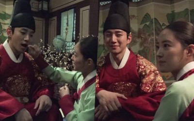 watch-2pms-lee-junho-and-lee-se-young-keep-the-mood-lighthearted-while-filming-their-emotional-confession-scene-in-the-red-sleeve