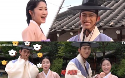 watch-kim-hye-yoon-and-2pms-taecyeon-banter-playfully-and-tease-each-other-nonstop-on-set-of-secret-royal-inspector-joy
