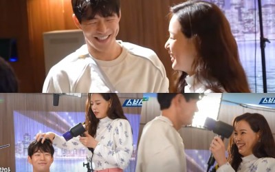 watch-lee-sang-yoon-and-honey-lee-cant-stop-teasing-each-other-while-filming-romantic-moments-in-one-the-woman