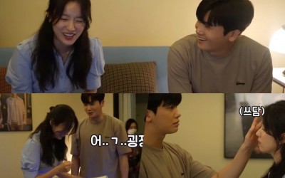 watch-park-hyung-sik-and-han-hyo-joo-crack-up-while-rehearsing-sweet-scenes-on-set-of-happiness