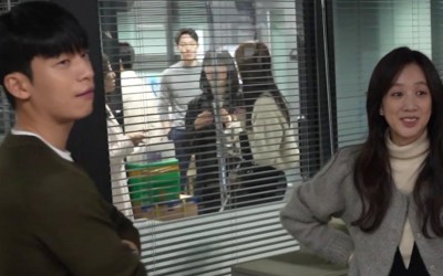 watch-wi-ha-joon-and-jung-ryeo-won-bring-emotion-to-their-argument-scene-on-set-of-the-midnight-romance-in-hagwon