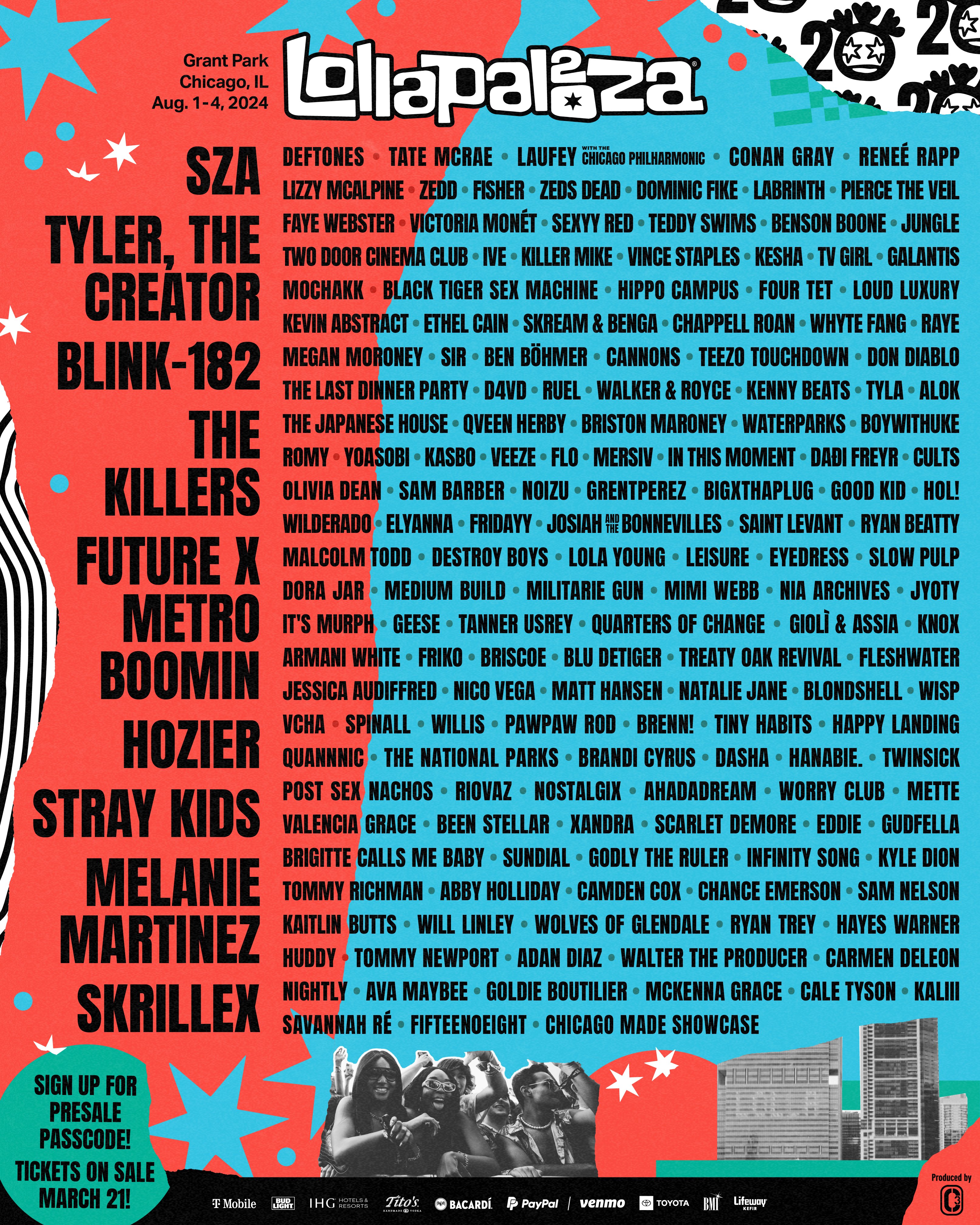 Stray Kids To Headline Lollapalooza 2024 + IVE And VCHA Announced For Lineup