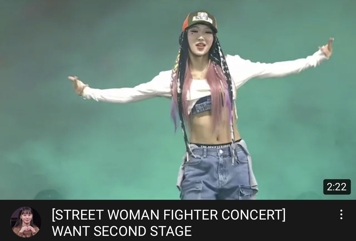 street woman fighter on the stage concert